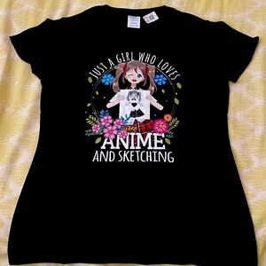 Just a Girl Who Lives Anime and Sketching t-shirt